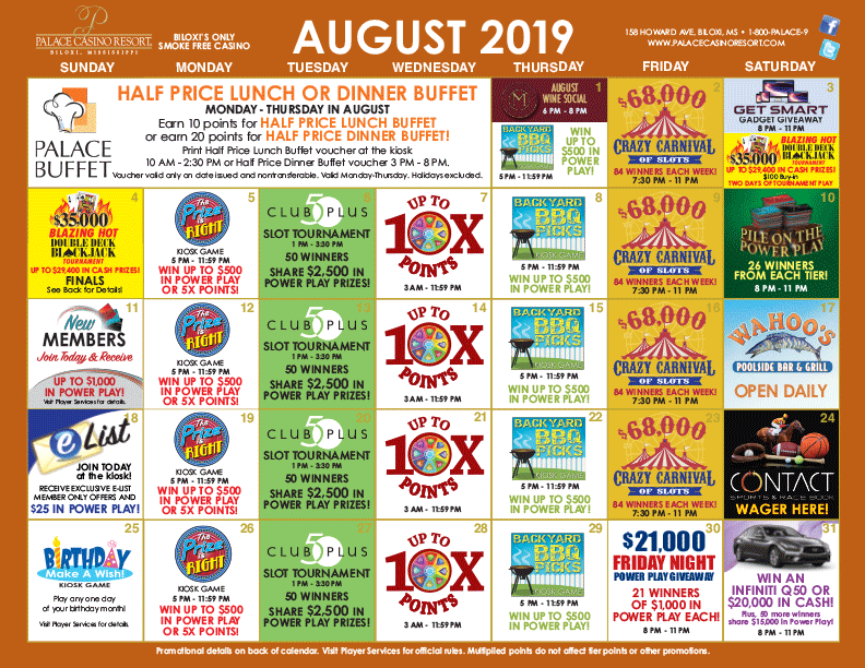 parx casino events calendar